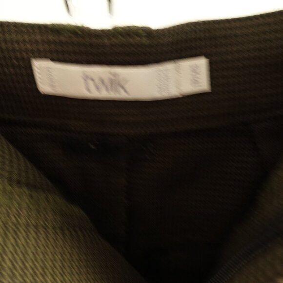 Twik Women's Olive Green Houndstooth Mini Skirt Size XS - Picture 5 of 10